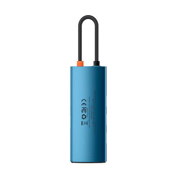 USB-хаб Baseus Metal Gleam Series 6-in-1 Adapter HUB Blue (WKWG000003)