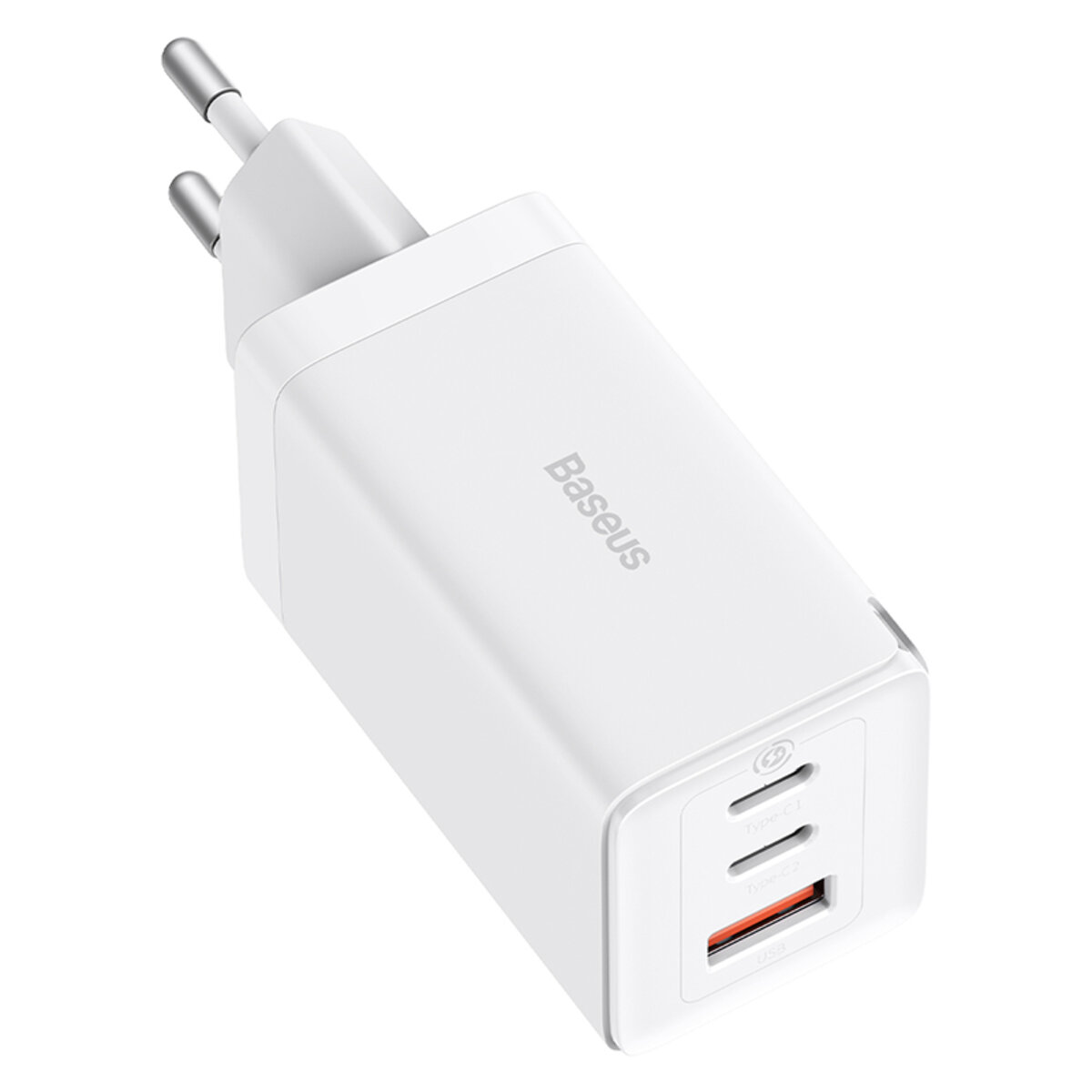 Мережевий зарядний пристрій Baseus GaN5 Pro Fast Charger 2C+U 65W EU White(Include:Baseus Xiaobai series fast charging Cable Type-C to Type-C 100W(