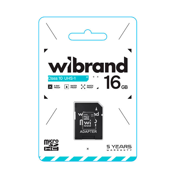 Карта пам'яті Wibrand 16 GB microSDHC Class 10 UHS-I + SD Adapter WICDHU1/16GB-A