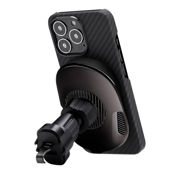 Автотримач для телефона з бездротовою зарядкою Pitaka Car Holder Air Vent Pro MagEZ 15W Black (CM4001Q)