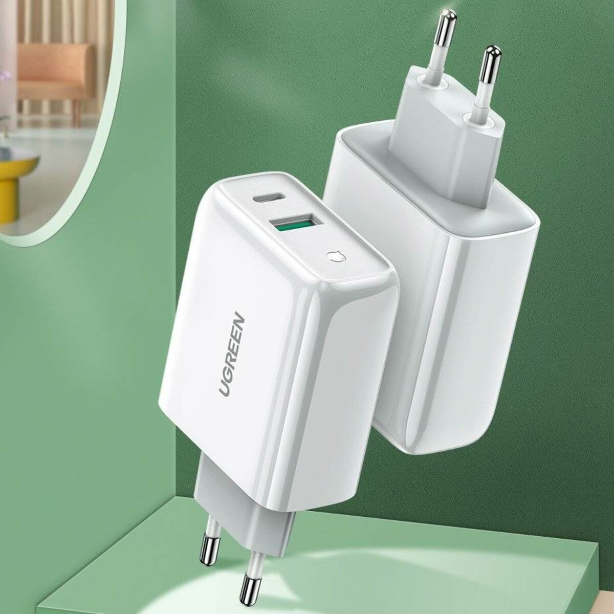 Зарядний пристрій UGREEN CD170 38W USB-C Wall Charger EU (White) (UGR-60468)