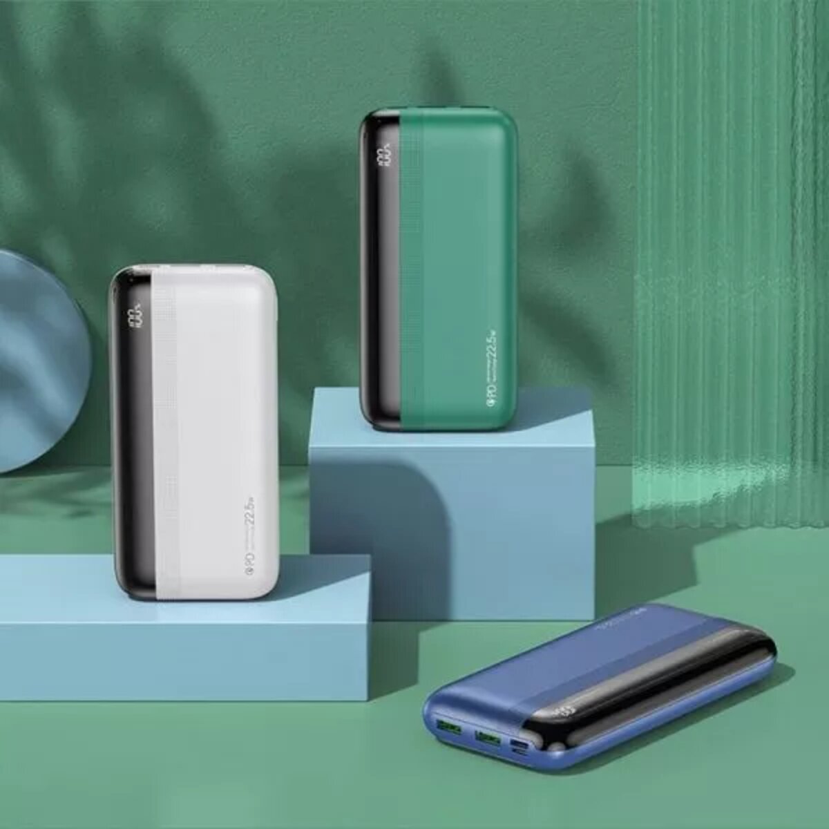 Зовнішній акумулятор REMAX Kiren Series PD20W+QC22.5W Fast Charging Power Bank  20000mAh RPP-180 Blue