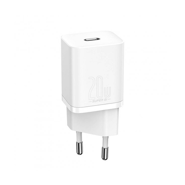 МЗП Baseus Super Si Quick Charger 20W Sets + Type-C to Lightning (TZCCSUP-B02) White
