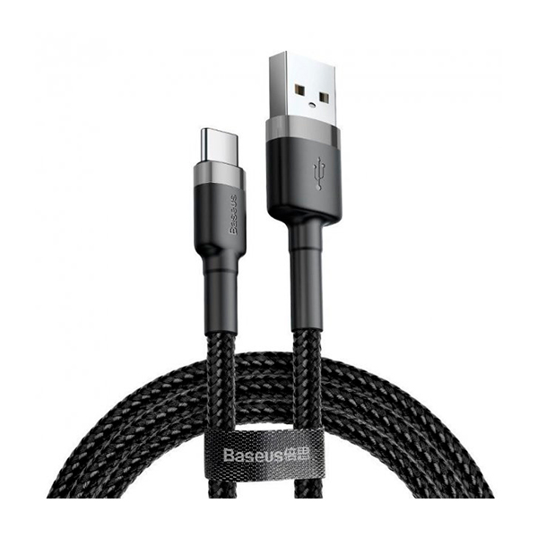 Кабель Baseus Cafule Cable USB Type-C 3A 0.5m Grey/Black (CATKLF-AG1)