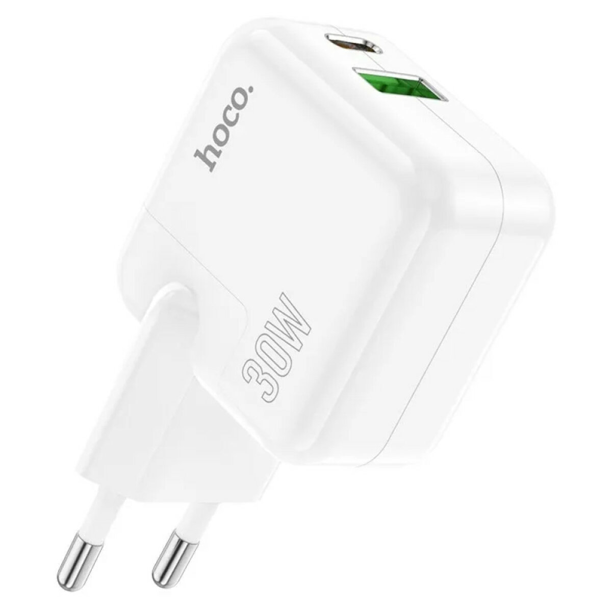 Мережевий зарядний пристрій HOCO C111A Lucky dual-port PD30W+QC3.0 charger White