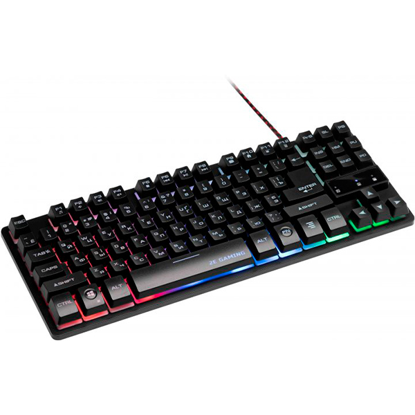 Клавіатура 2E Gaming KG290 87 keys LED USB Black Ukr (2E-KG290UB)
