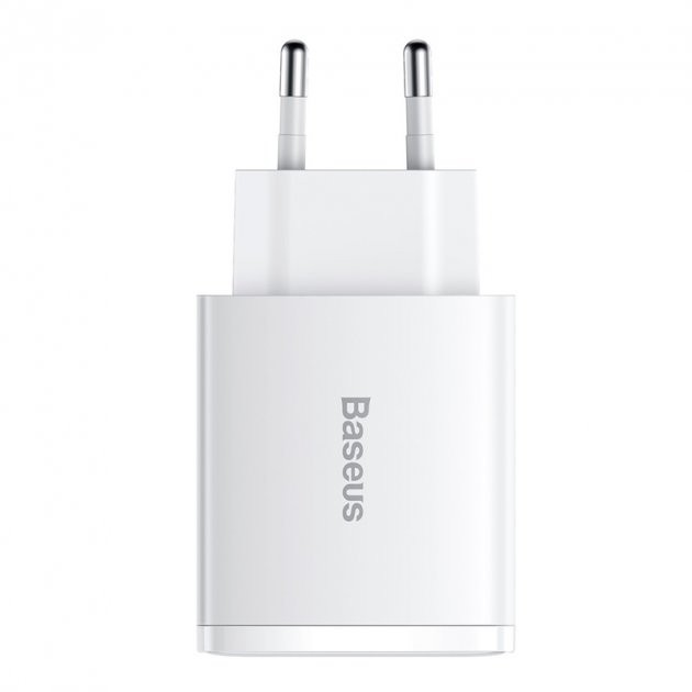 СЗУ Baseus Compact Quick Charger 2xUSB U+C 30W White (CCXJ-E02)