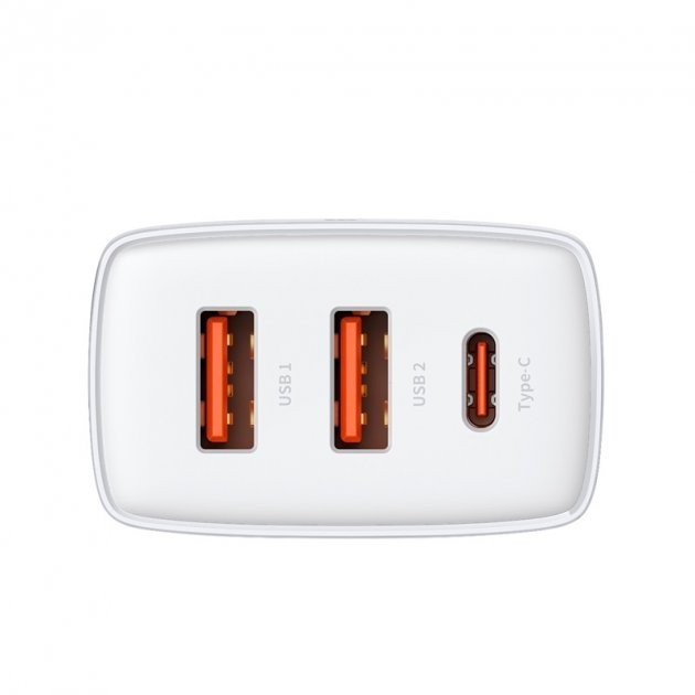 СЗУ Baseus Compact Quick Charger 2xUSB U+C 30W White (CCXJ-E02)