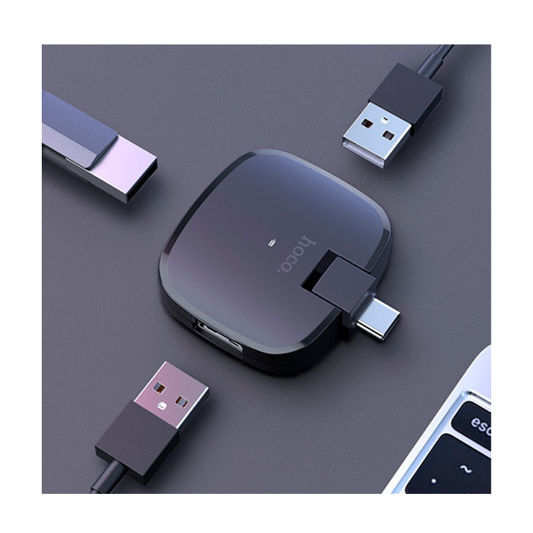 USB-хаб Hoco HB11 Type-C to 3 USB Black