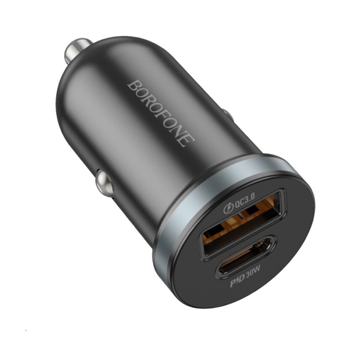 Автомобільний зарядний пристрій BOROFONE BZ22 Scenery dual port PD30W+QC3.0 car charger Black