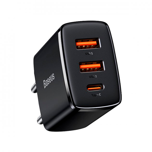 МЗП Baseus Compact Quick Charger 2xUSB U+C 30W Black (CCXJ-E01)