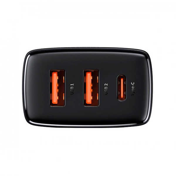 СЗУ Baseus Compact Quick Charger 2xUSB U+C 30W Black (CCXJ-E01)