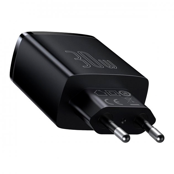 МЗП Baseus Compact Quick Charger 2xUSB U+C 30W Black (CCXJ-E01)