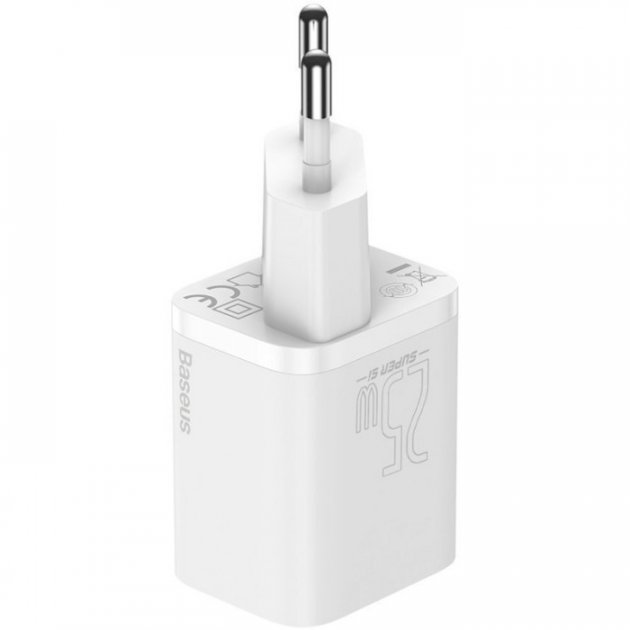 МЗП Baseus Super Silicone PD Charger 25W + Type-C to Type-C White (TZCCSUP-L02)