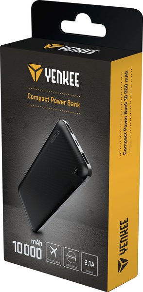 Зовнішній акумулятор Yenkee YPB 1040-10000 mAh Li-pol+TYPE-C (Black)