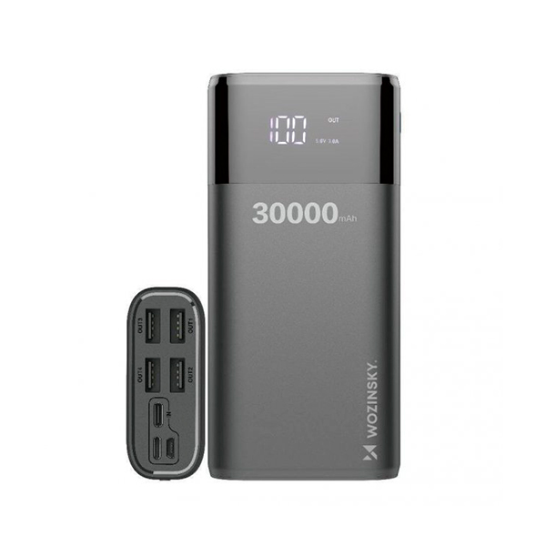 Зовнішній акумулятор Wozinsky 30000mAh WPB-001BK Black + USB-лампа XO Y1