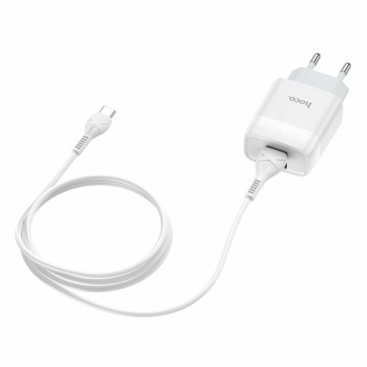 Мережевий зарядний пристрій HOCO C73A Glorious dual port charger set(Type-C) 12W White