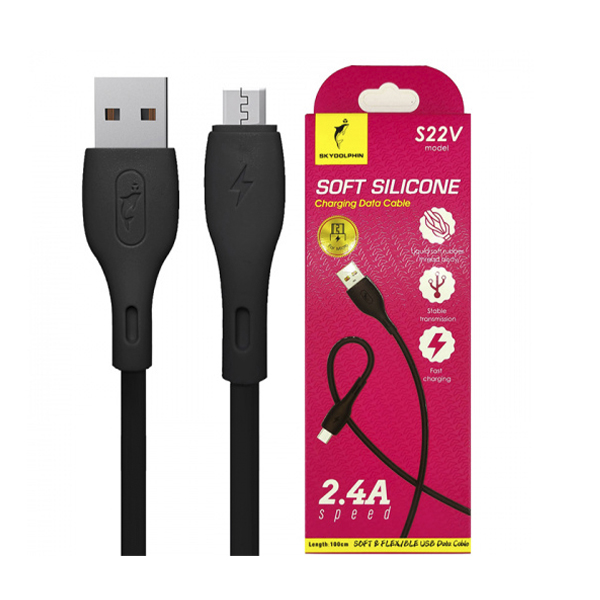 Кабель SkyDolphin S22V Soft Silicone USB to Micro USB 1m Black (USB-000607)