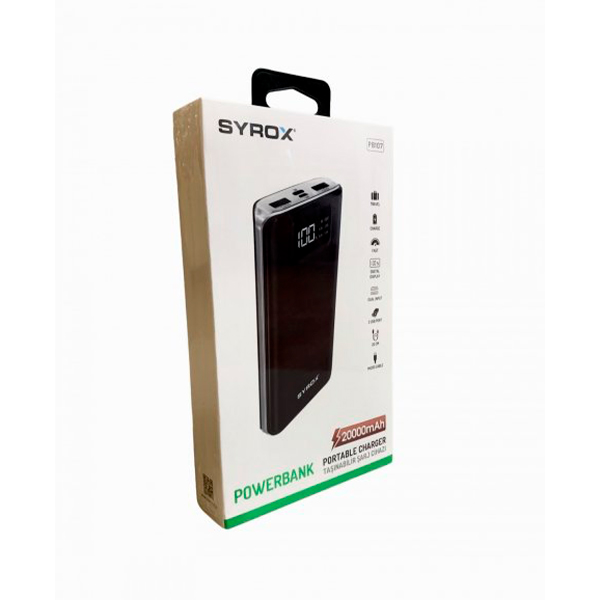 Зовнішній акумулятор Syrox PB107 (20000mAh) Black