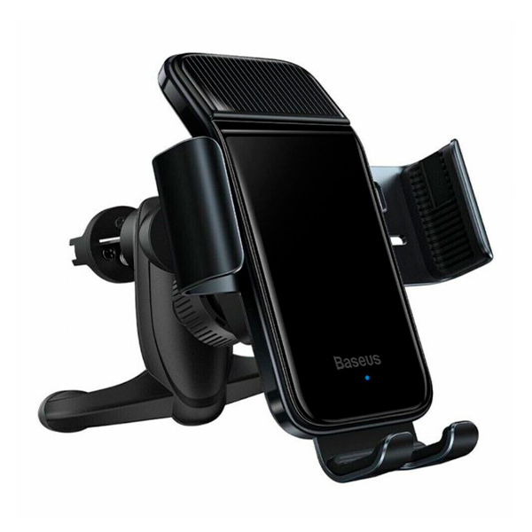 Автотримач для телефона з бездротовою зарядкою Baseus Smart Solar Power Wireless Car Mount Electric Holder Black (SUZG000001)