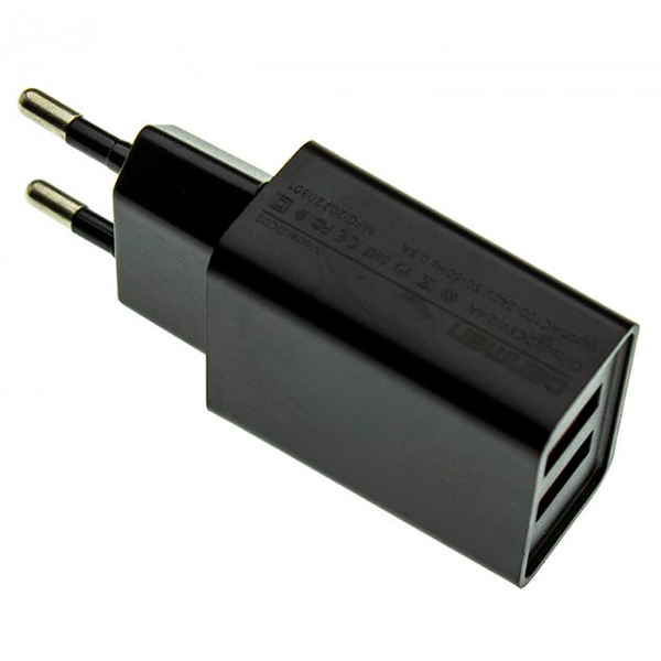 СЗУ Denmen DC02T + Type-C Cable 2.1A Black