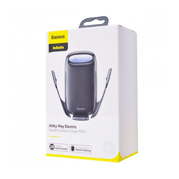 Автотримач для телефона з бездротовою зарядкою Baseus Milky Way Electric Holder Wireless Charging Black (WXHW02-01)
