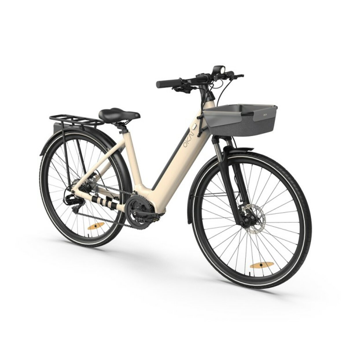 Електровелосипед OKAI EB10 Beige 28', 250(500)W, 14.4Ah, 100km, 25kmh, NFC, App, 29kg