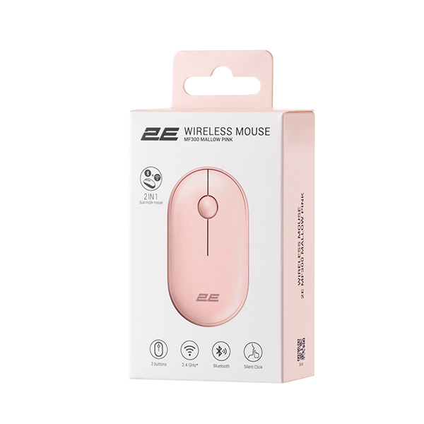 Безпровідна мишка 2E MF300 Silent WL BT Mallow Pink (2E-MF300WPN)
