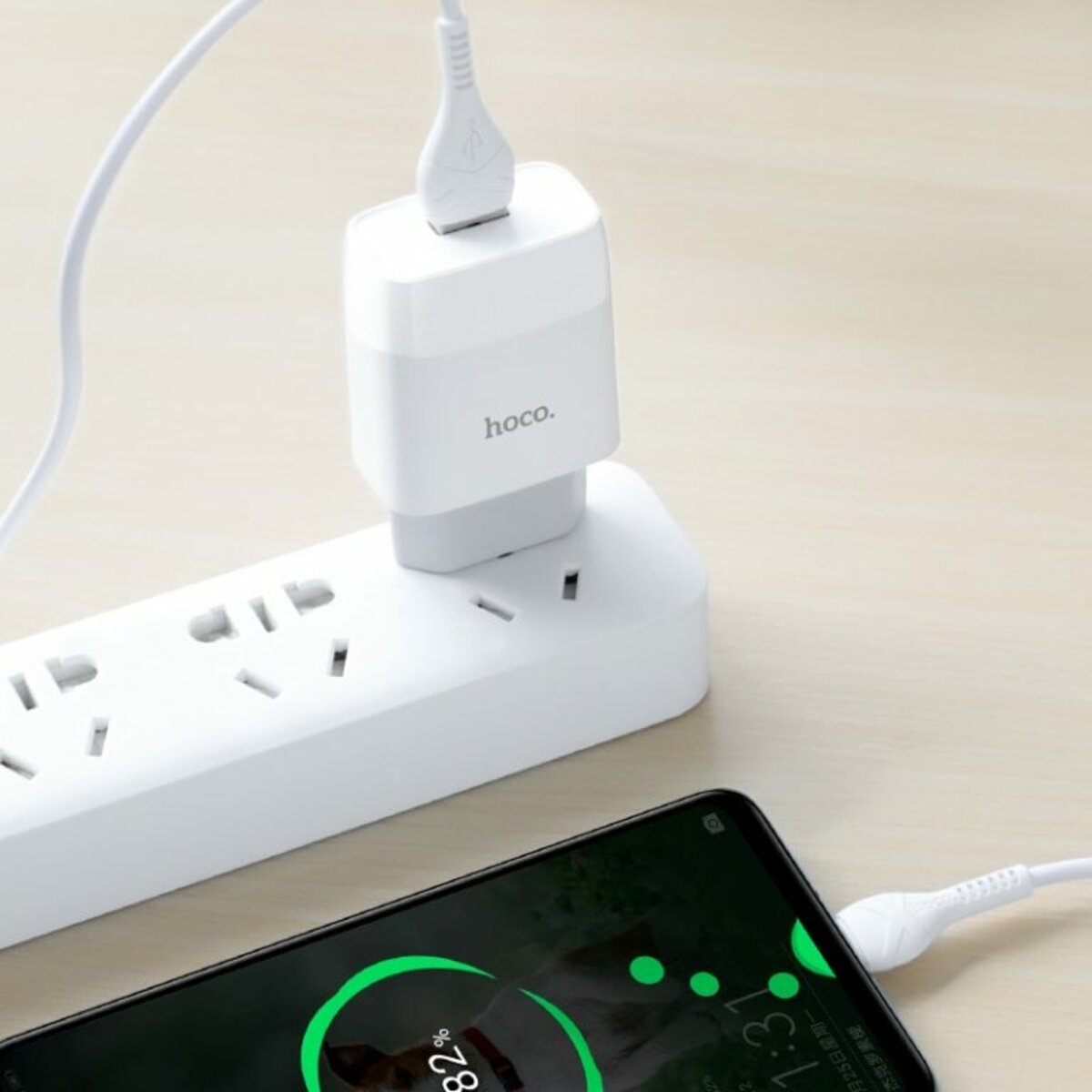 Мережевий зарядний пристрій HOCO C72A Glorious single port charger set(Type-C) 10.5W White