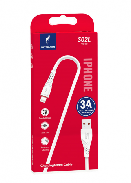 Кабель SkyDolphin S02L USB to Lightning 1m White (USB-000586)