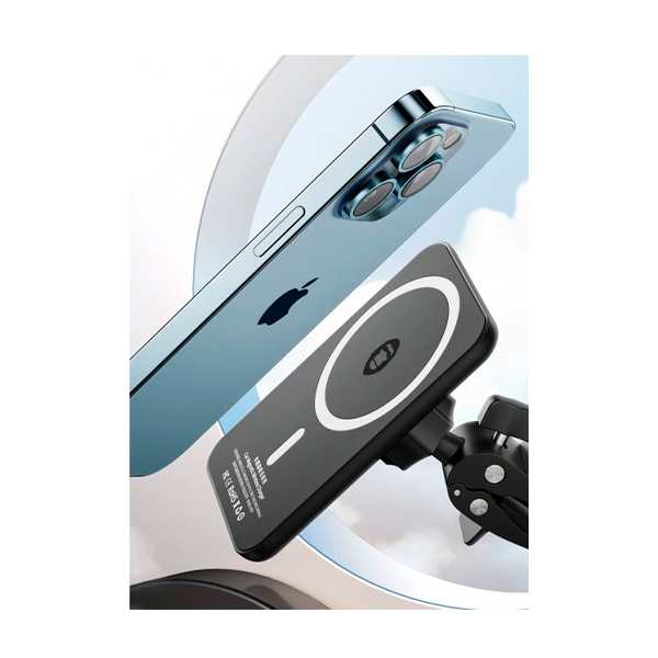 Автотримач для телефона магнітний Blueo Car Magnetic Wireless Charger Black (P007-BLK)