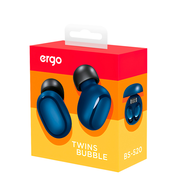 Bluetooth Навушники Ergo BS-520 Twins Bubble Blue