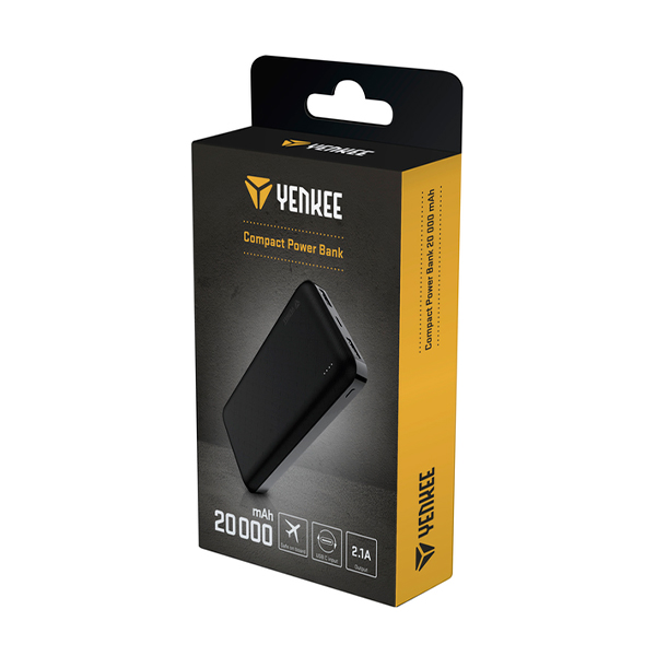 Зовнішній акумулятор Yenkee YPB 2020-20000 mAh Li-pol+TYPE-C (Black) + USB-лампа XO Y1