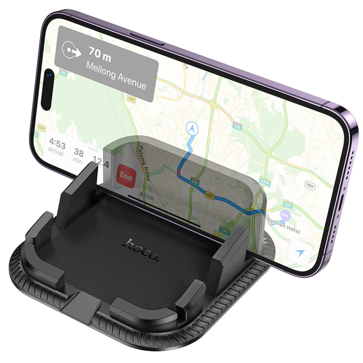 Автотримач для телефона HOCO H39 Cheetah dashboard car holder Black