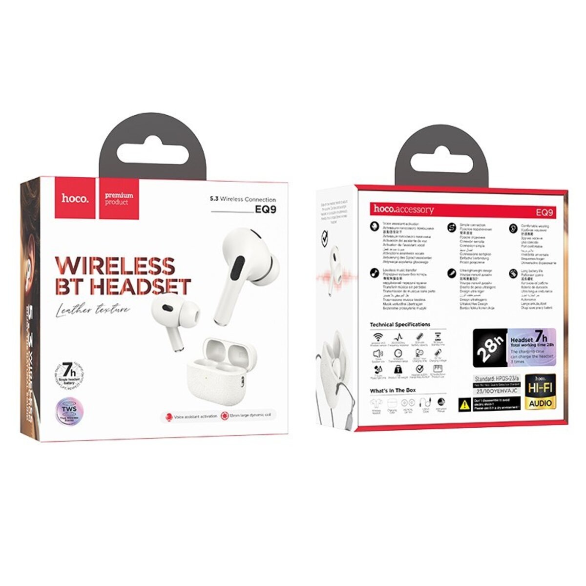 Бездротові навушники HOCO EQ9 Duke true wireless BT headset Milky white