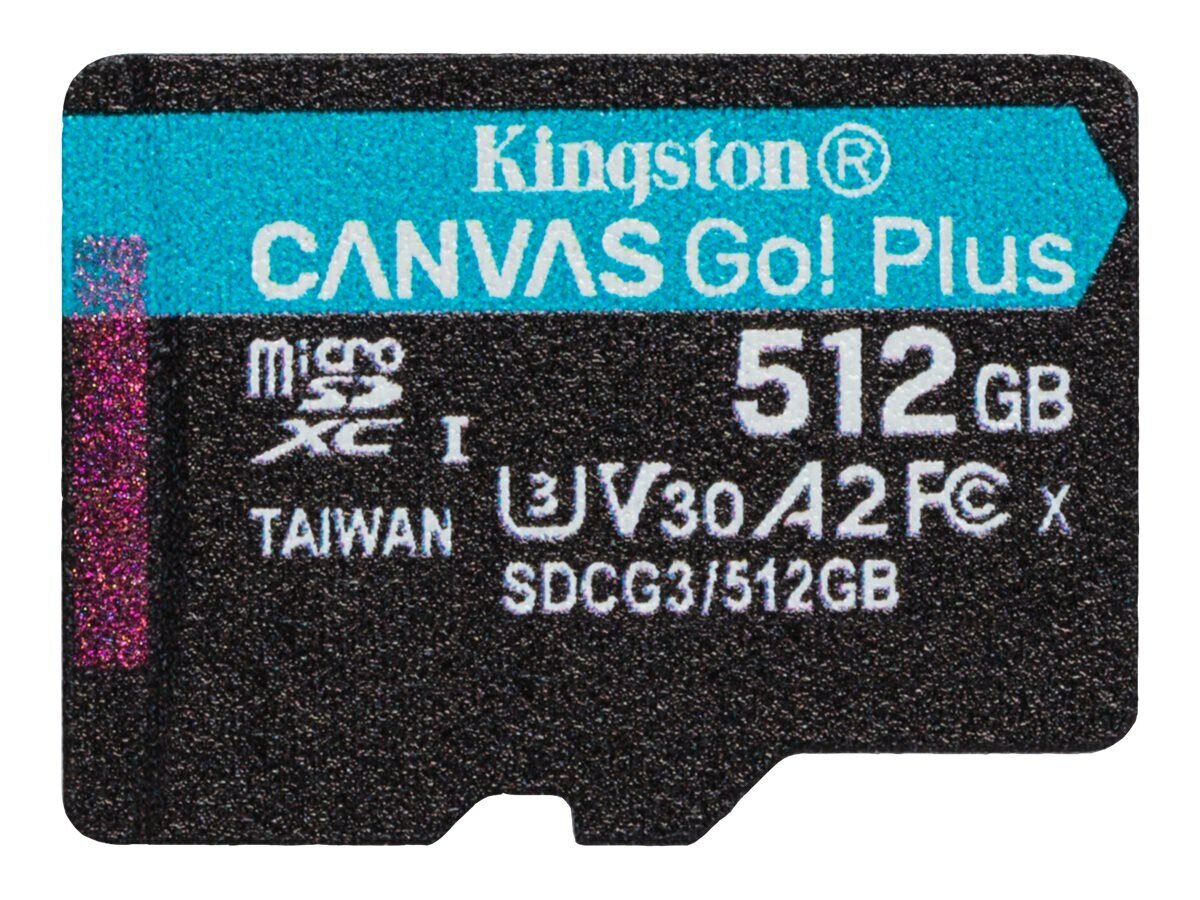 Карта пам'яті microSDXC (UHS-1 U3) Kingston Canvas Go Plus 512Gb class 10 A2 V30 (R170MB/s, W90MB/s)