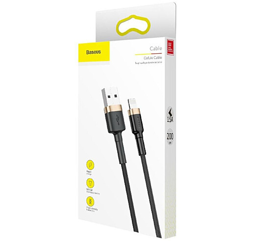 Кабель Baseus Cafule Cable USB Lightning 1.5A 2m Black/Gold (CALKLF-CV1)