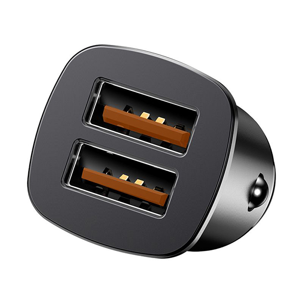 АЗП Baseus USB Car Charger Square Metal Quick Charger 3.0 2xUSB 30W Black (CCALL-DS01)