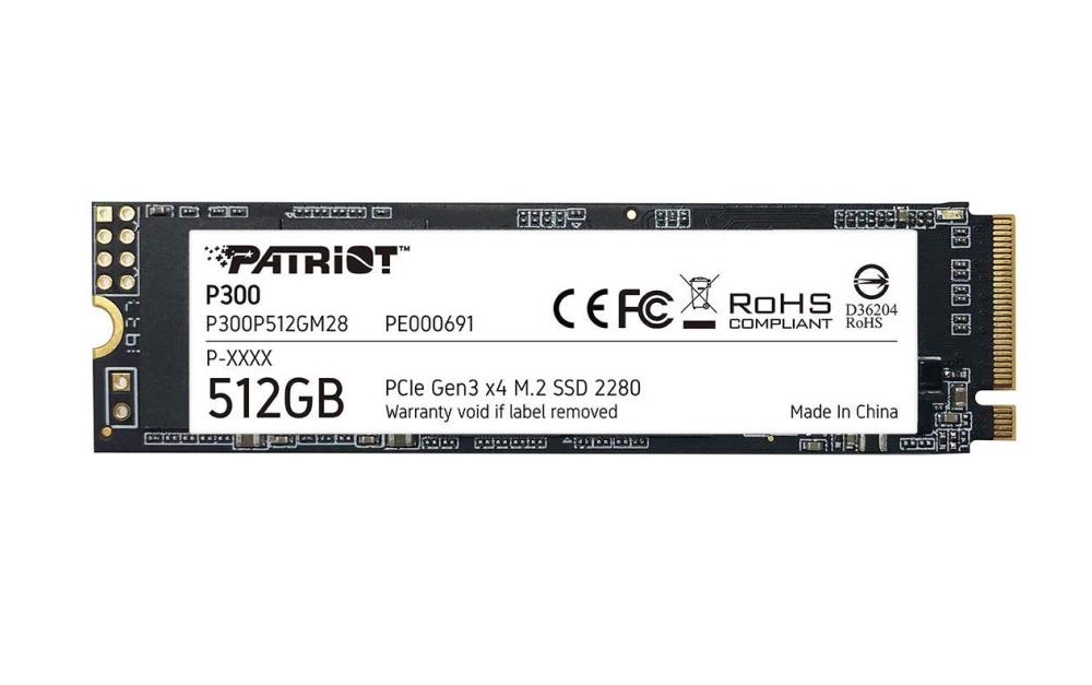 Накопичувач SSD M.2 Patriot P300 512GB NVMe 2280 PCIe 3.0x4 3D NAND TLC