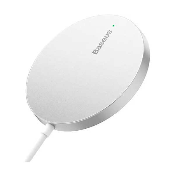 Беспроводное зарядное устройство Baseus Simple Mini3 Magnetic Wireless Charger 15W Silver (CCJJ040012)