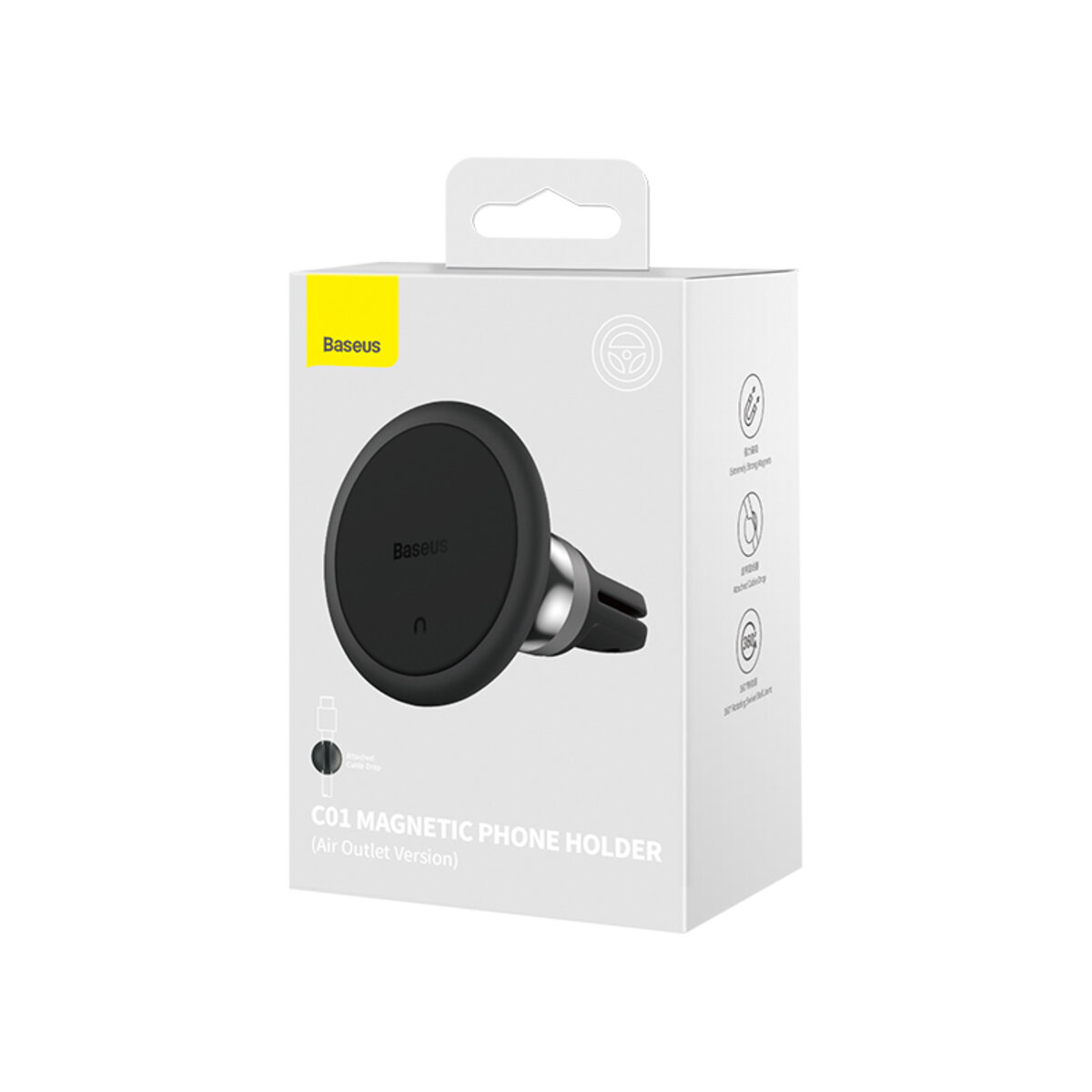 Автотримач для телефона Baseus C01 Magnetic Phone Holder (Air Outlet Version) Cluster Black