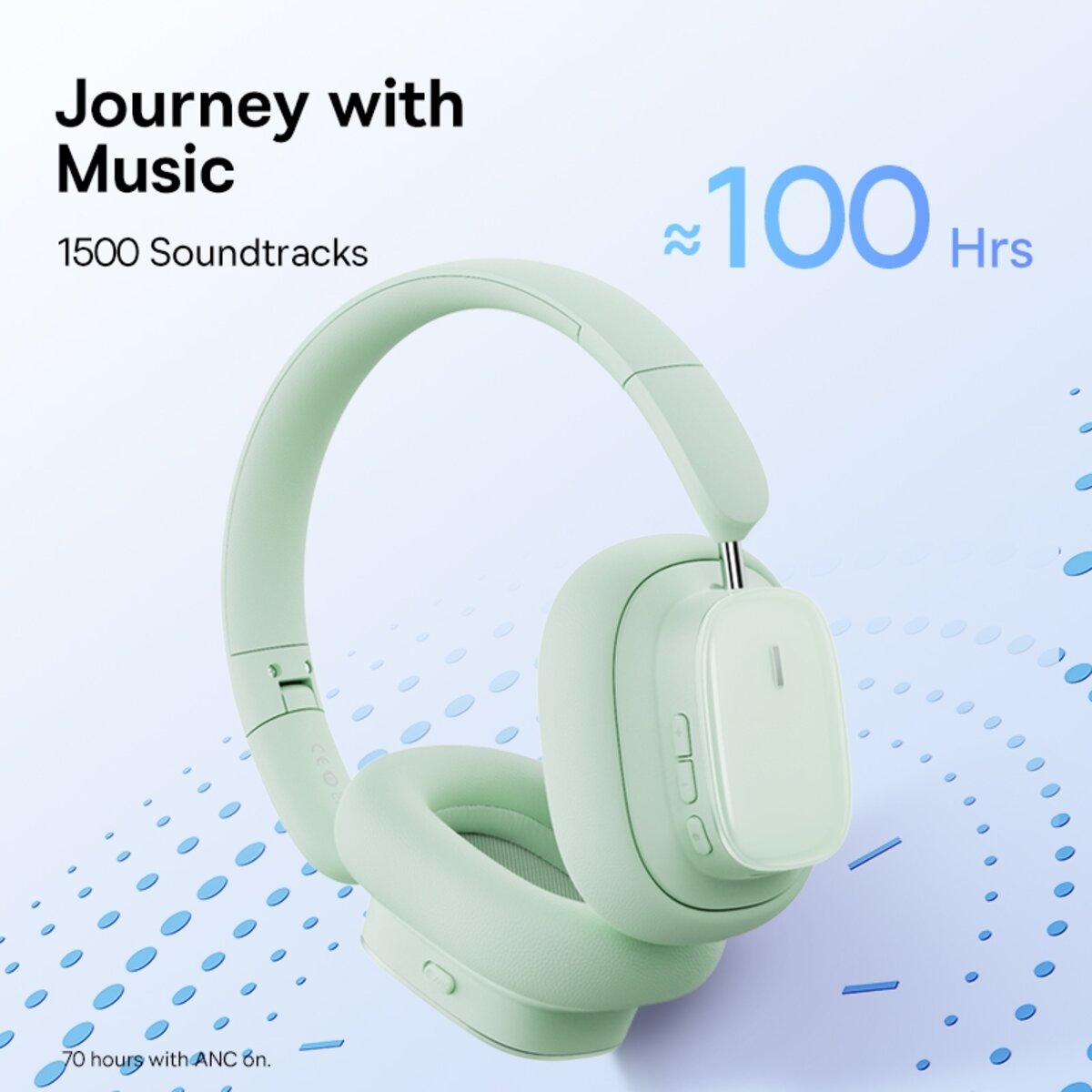 Навушники Baseus Bowie H1i Noise-Cancellation Wireless Headphones Natural Green