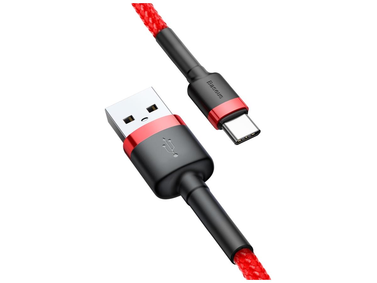 Кабель Baseus Cafule Cable USB Type-C 3A 0.5m Red/Red (CATKLF-A09)