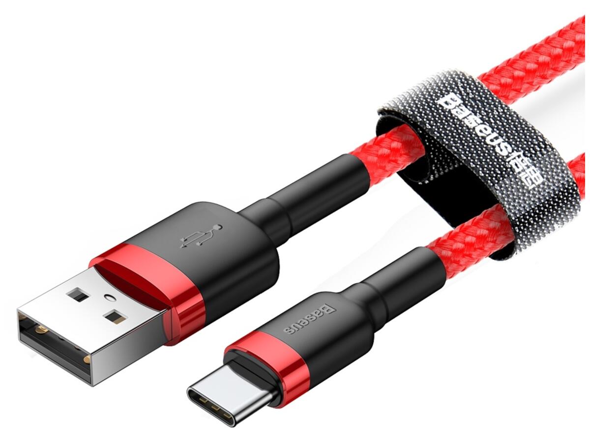 Кабель Baseus Cafule Cable USB Type-C 3A 0.5m Red/Red (CATKLF-A09)