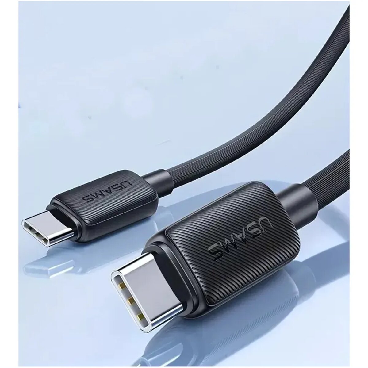 Кабель Usams US-SJ691 60W Striped Data Cable Type-C To Type-C-KY Series 1M black