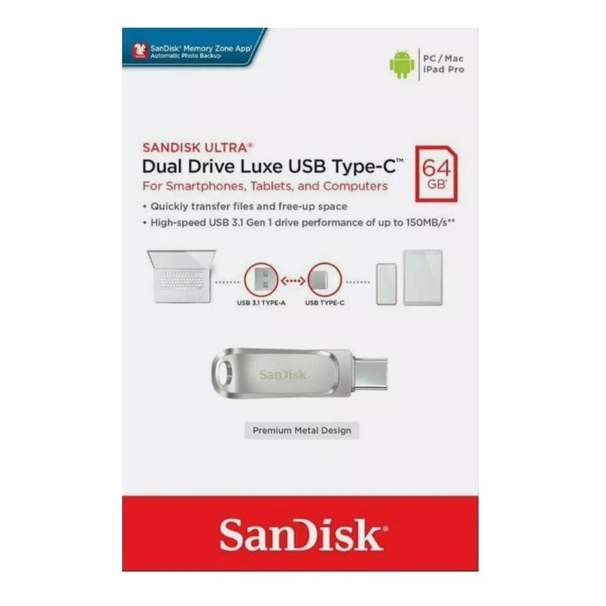 Флеш-пам'ять (накопичувач USB) USB-C 64GB SDDDC4-064G-G46 SANDISK