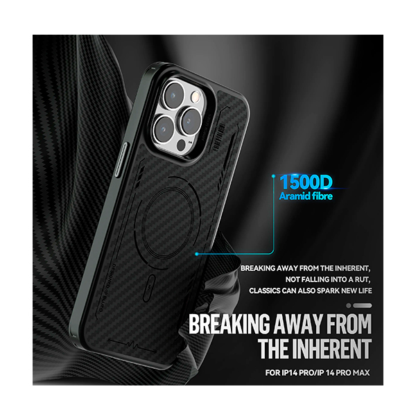 Чохол Blueo Punk Armor Magnetic Aramid Fiber Phone Case for iPhone 14 Pro with MagSafe Black