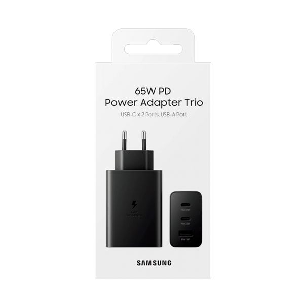 СЗУ Samsung 65W Power Adapter Trio (w/o cable) Black (EP-T6530NBEGRU)