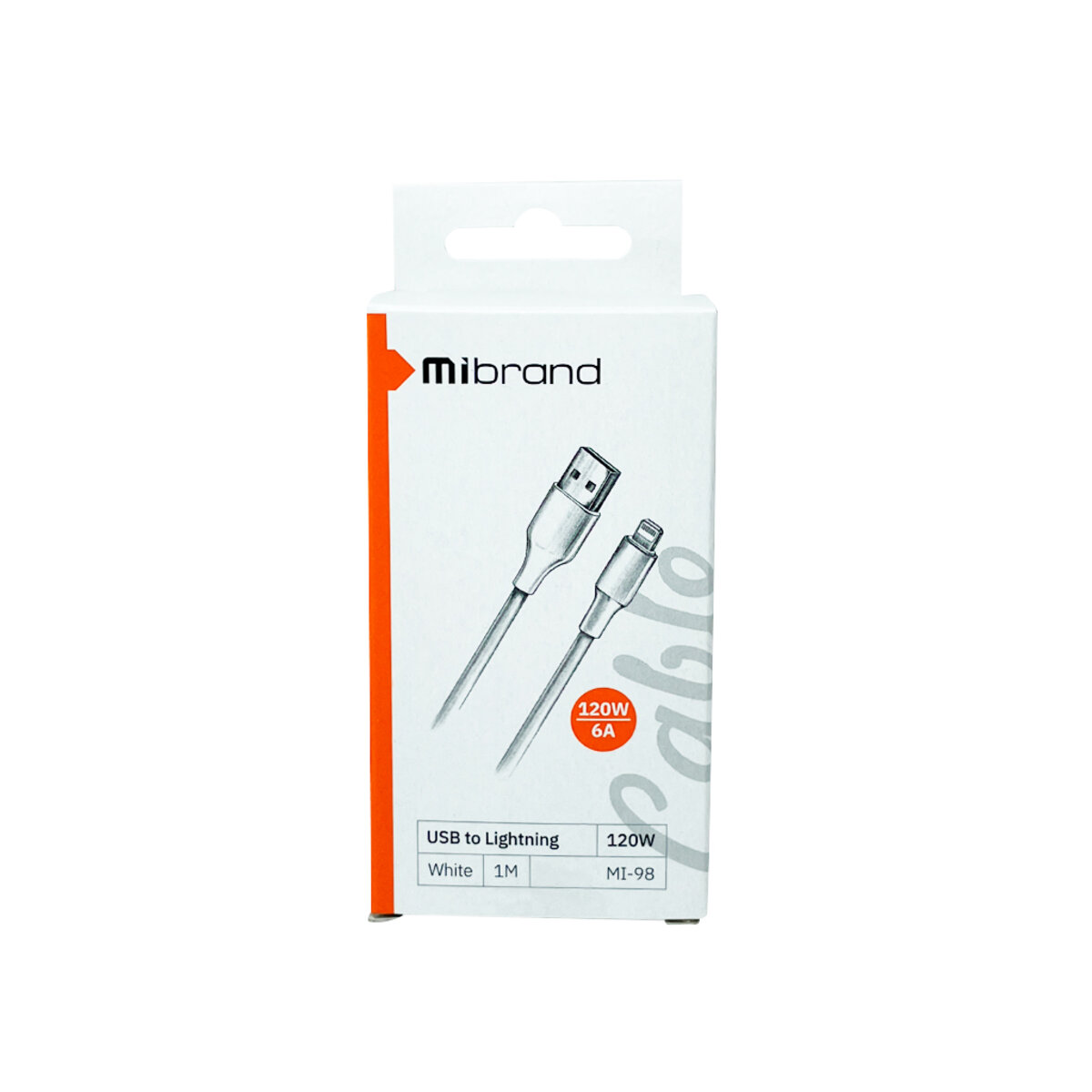 Кабель Mibrand MI-98 PVC Tube Cable USB for Lightning 120W 1m White