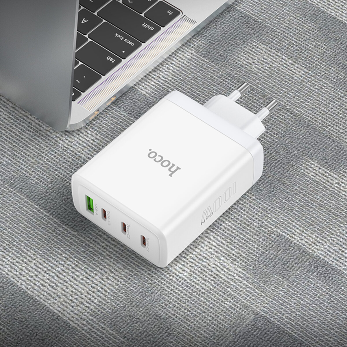 Мережевий зарядний пристрій HOCO N31 Leader PD100W four-port(3C1A) fast charger White